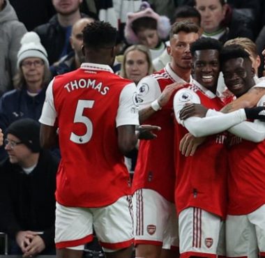 Arsenal eight points clear after rampant derby win at Tottenham